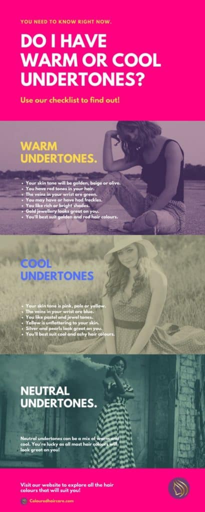 Ash brown hair at home cool or warm undertones infographic