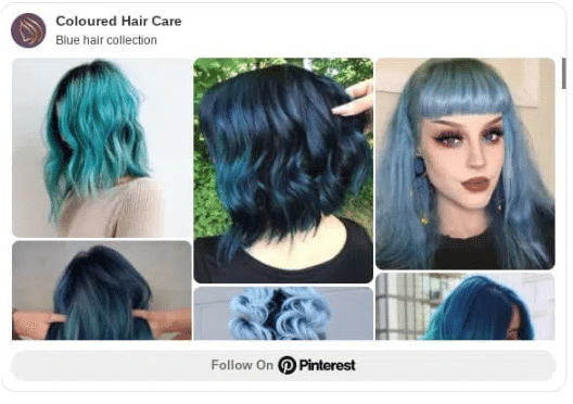 blue hair collection pinterest board